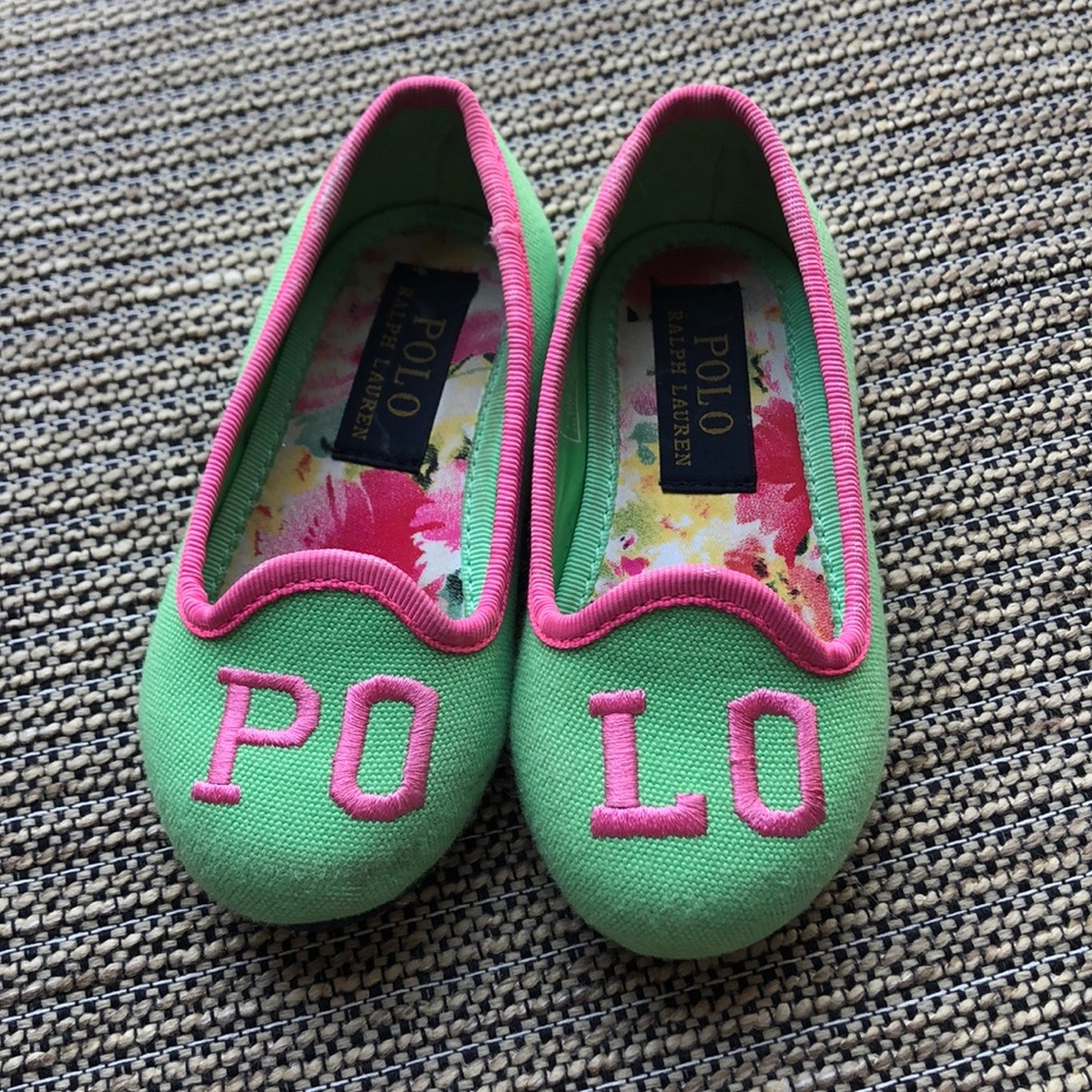 POLO Ralph Lauren Green Pink Embroidered Logo